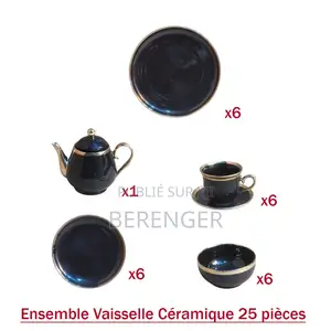 Ensemble De Vaisselle en Céramique 25 Pièces