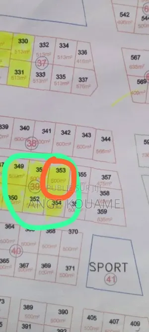 Terrain 500 M2 Approuvé en Vente Bonoua