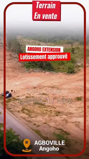 Vente 50 Lots 500m2 Agboville Angoho Extension en Bordure De Voie