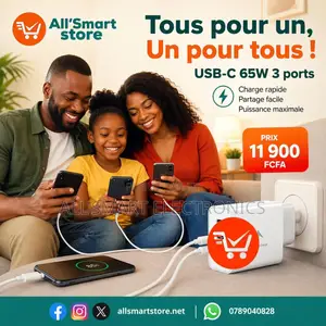 Chargeur Type-C 65w Fast Charge 3 Ports