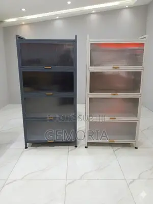 Armoire De Rangement Moderne À 4 Compartiments Avec Portes Coulissante