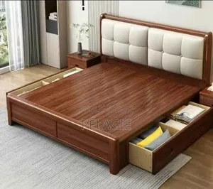 Lit en Bois Massif Avec Rangements