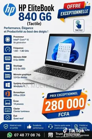 Ordinateur portable HP EliteBook 840 G6 8GB Intel Core i5 SSD 512GB