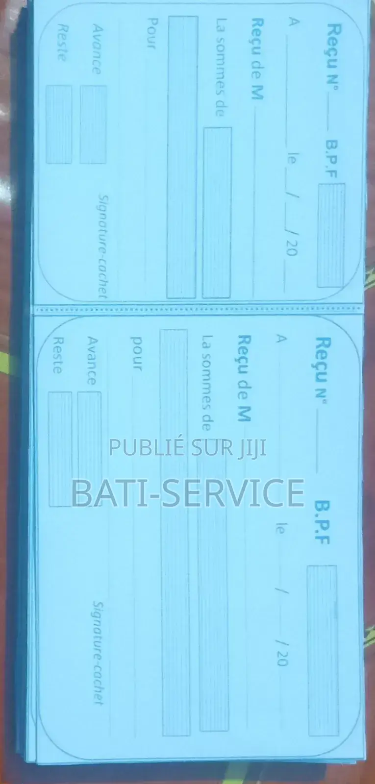 Carnet De Reçu Commercial