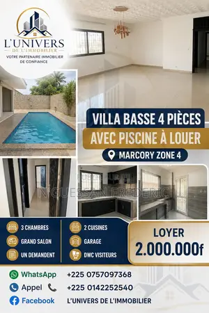 3chbre Villa dans Marcory à Louer