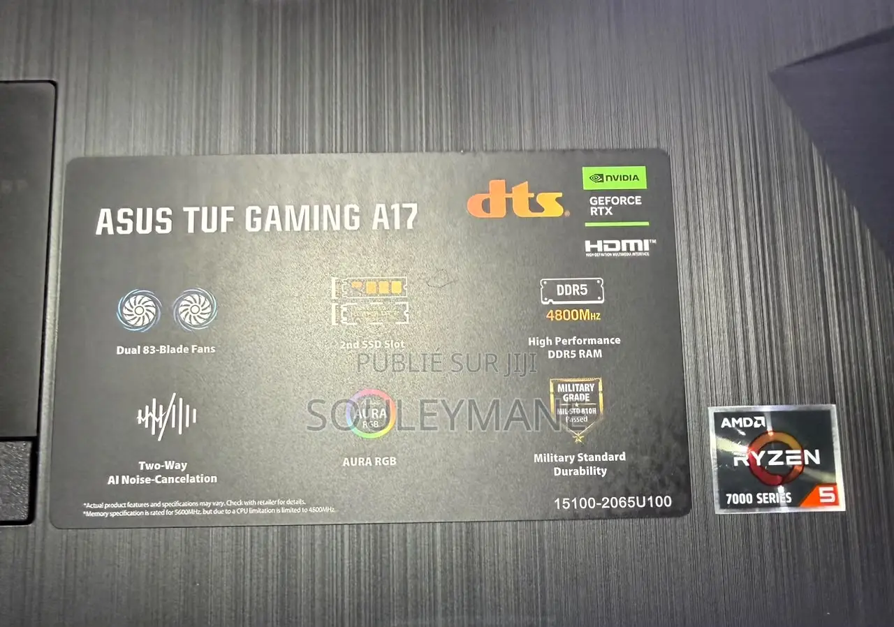 Ordinateur portable Asus TUF Gaming A17 16GB AMD Ryzen 5 SSD 512GB