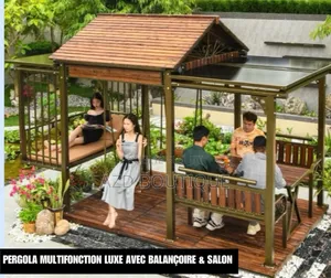 Pergola Multifonctions Avec Balançoire Et Salon