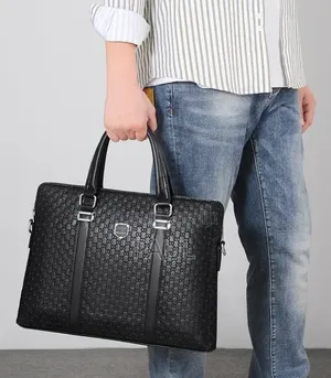 Malette De Luxe, Sac d'Ordinateur À Main Et À Bandoulière Unisexe Noir