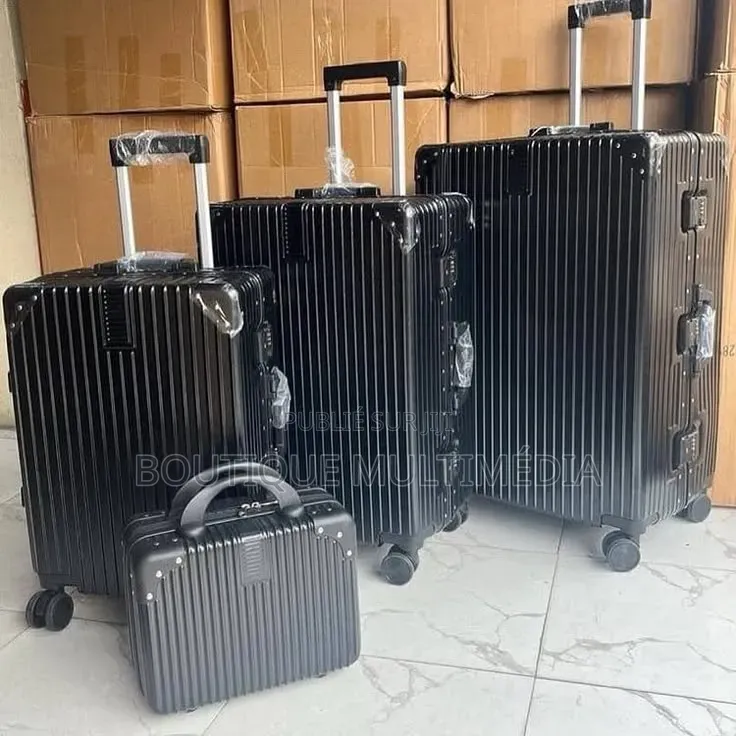 Set De 4 Valises Rigides Alu Frame Noir