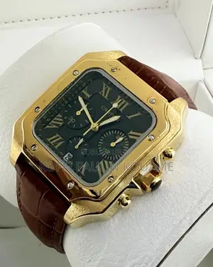 Montre Cartier en Cuir Pour Homme