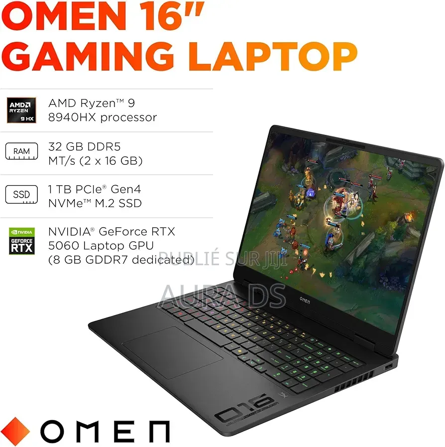 Nouveau Ordinateur portable HP Omen 16 32GB AMD Ryzen 9 SSD 1T