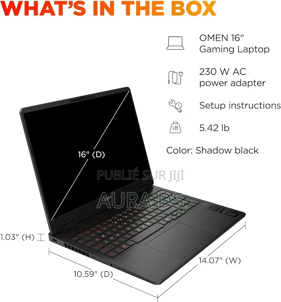 Nouveau Ordinateur portable HP Omen 16 32GB AMD Ryzen 9 SSD 1T