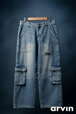 Pantalon Jean Cargo Bleu