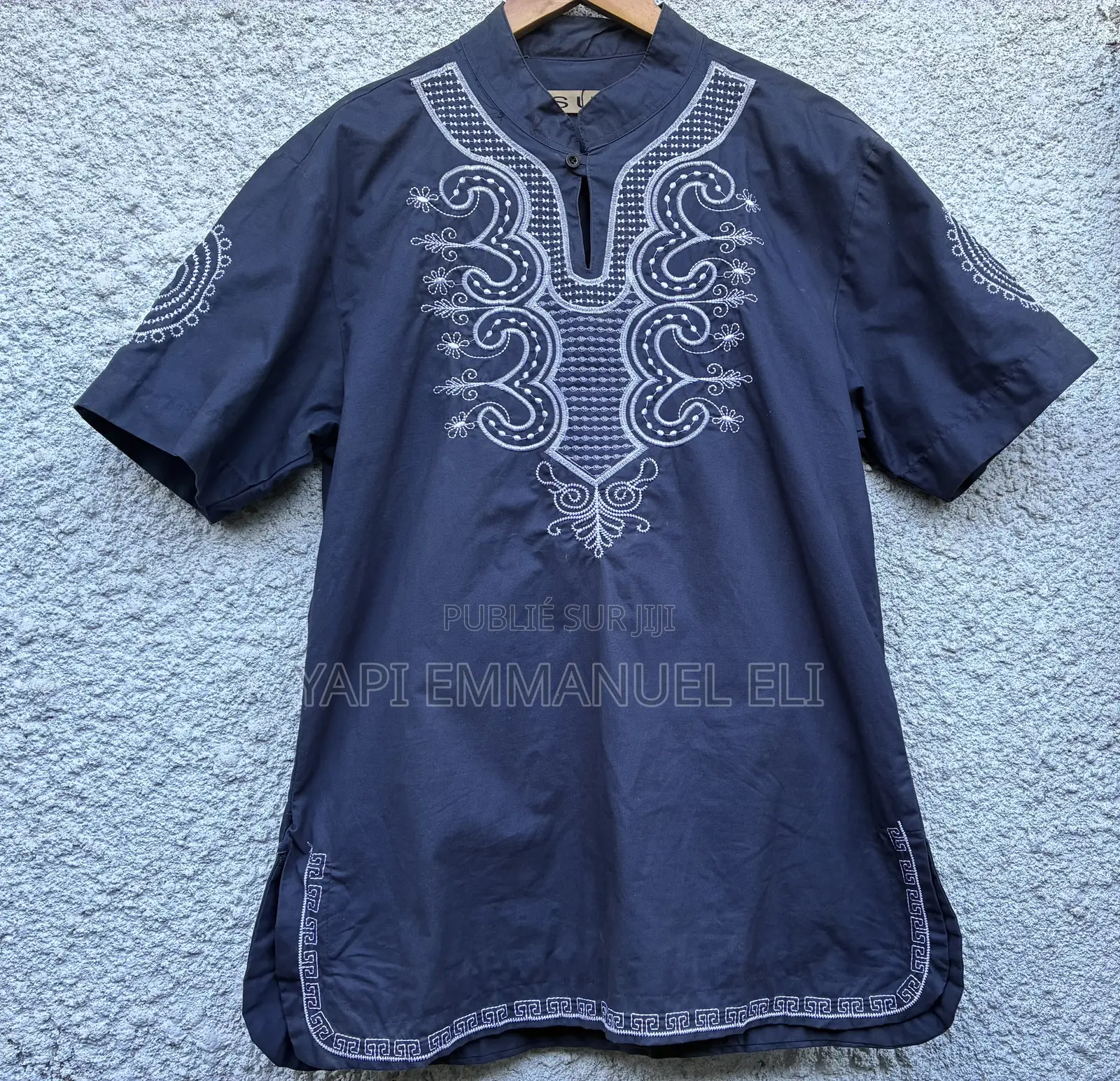 Tunique Homme Bleu Nuit Brodée