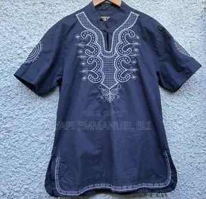 Tunique Homme Bleu Nuit Brodée