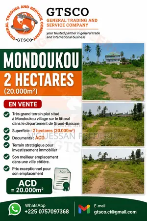 Mondoukou 2 Hectares Avec Acd en Vente