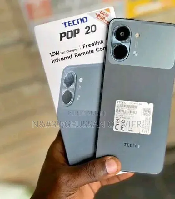 Nouveau Tecno Pop 20 128 GB Noir