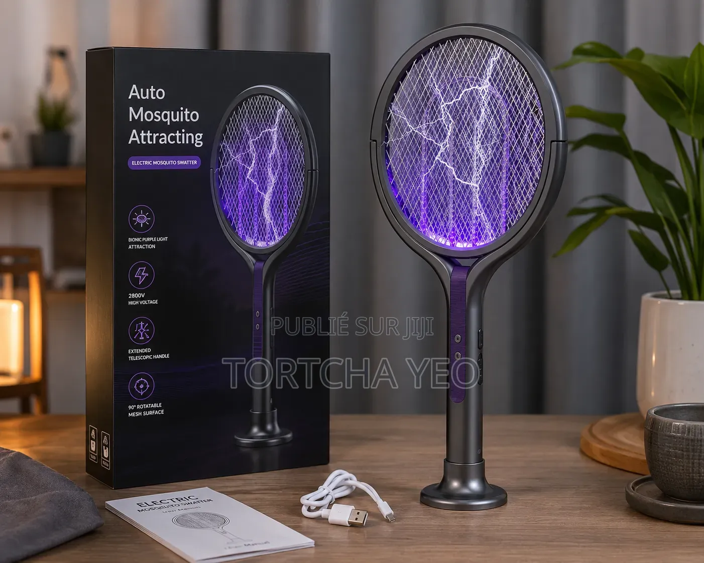  Fini Les Moustiques – Raquette Électrique Puissante