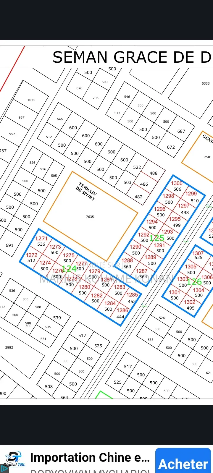 Des Terrains De 500 M2 À Vendre À Yamoussoukro