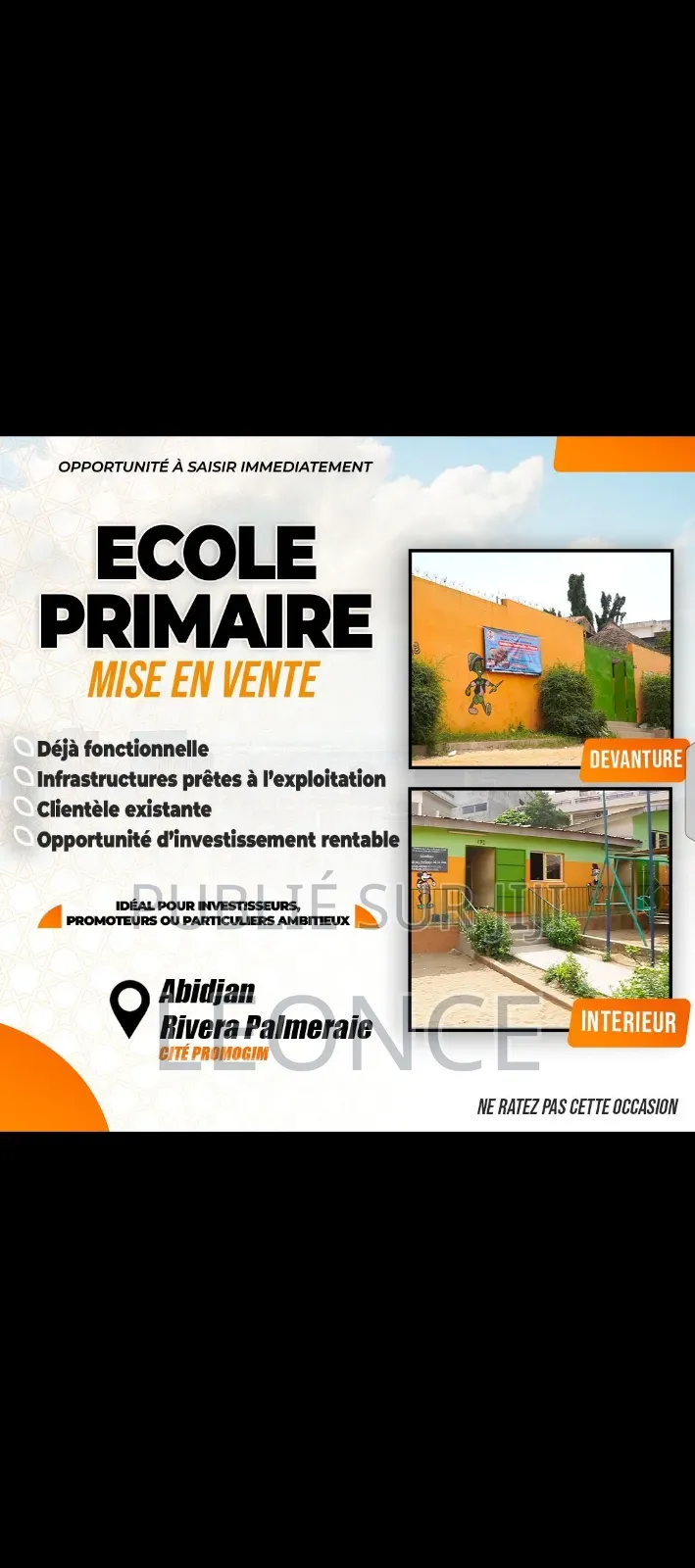 Meublé 9chbre Maison dans Une École Primaire, Cocody à Vendre
