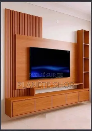 Meuble TV Mural Moderne en Bois
