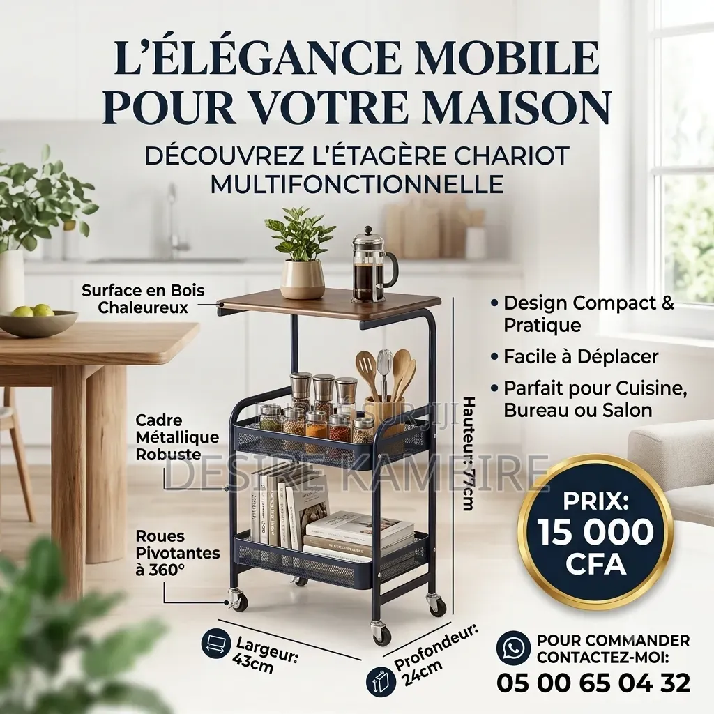 Étagère Chariot Roulante Multifonction