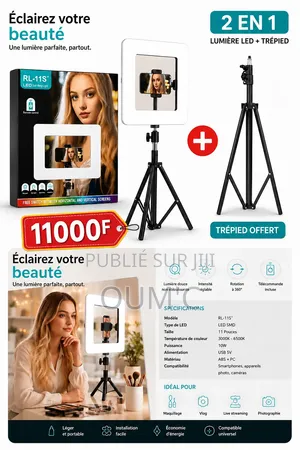 Anneau LED Soft Ring Light RL-11S – 11 Pouces Avec Support