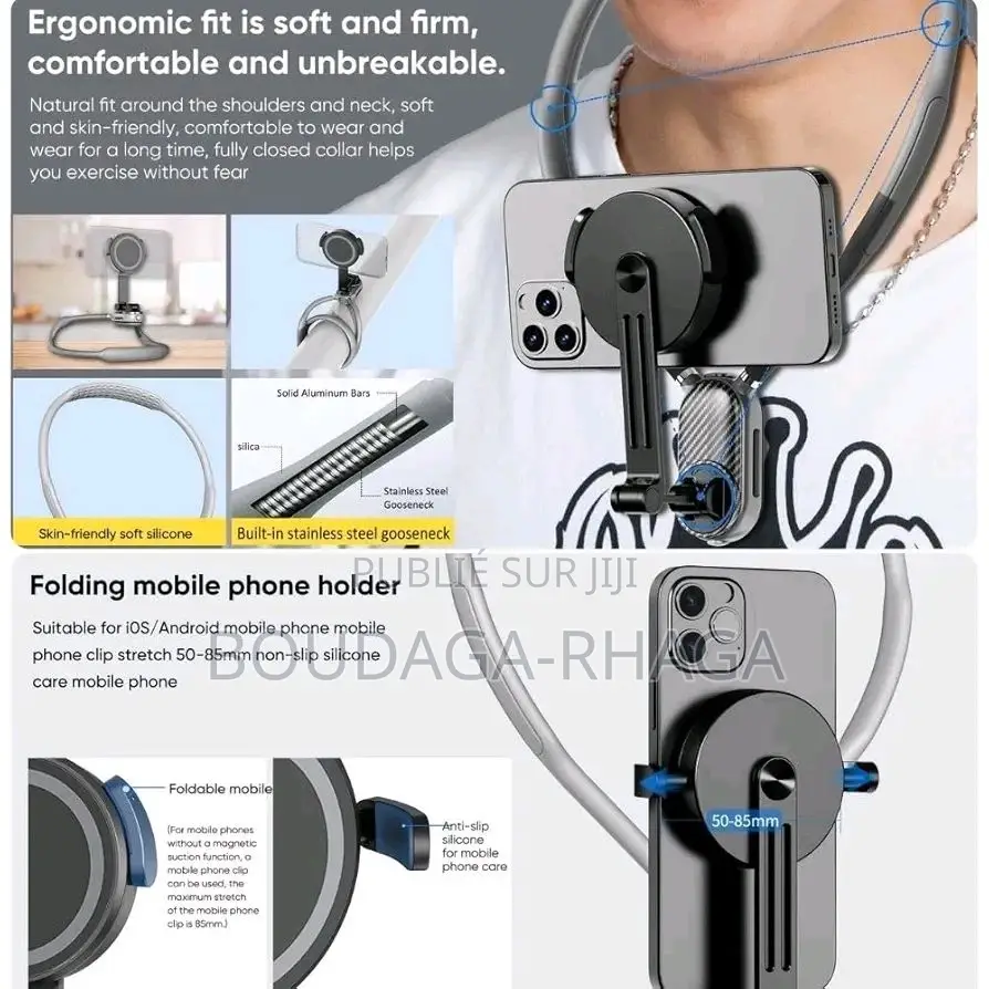 Support De Cou Pour Téléphone 360 Fixation Magnétique, MagSafe