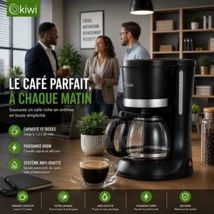 Cafetière Filtre Kiwi KCM-7551 – 12 Tasses – 900W