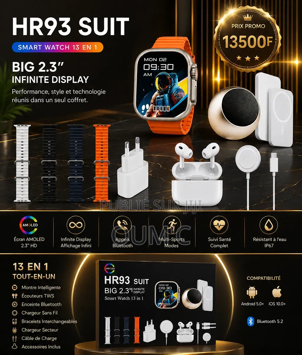 Smartwatch HR93 SUIT, Une Montre Connectée Multifonction.